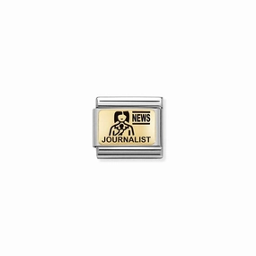 Nomination Composable Link Journalist, 18K Gold