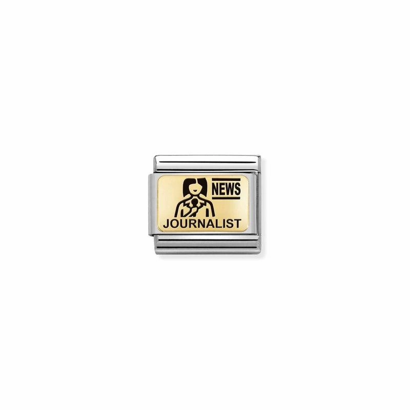 Nomination Composable Link Journalist, 18K Gold