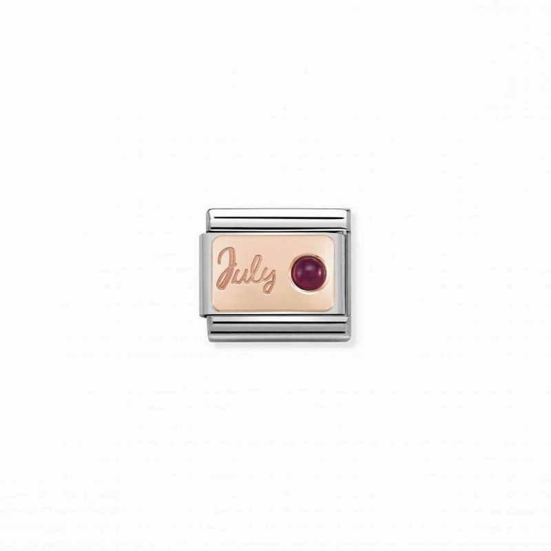 Nomination Composable Link July, Ruby Stone, 9K Rose Gold
