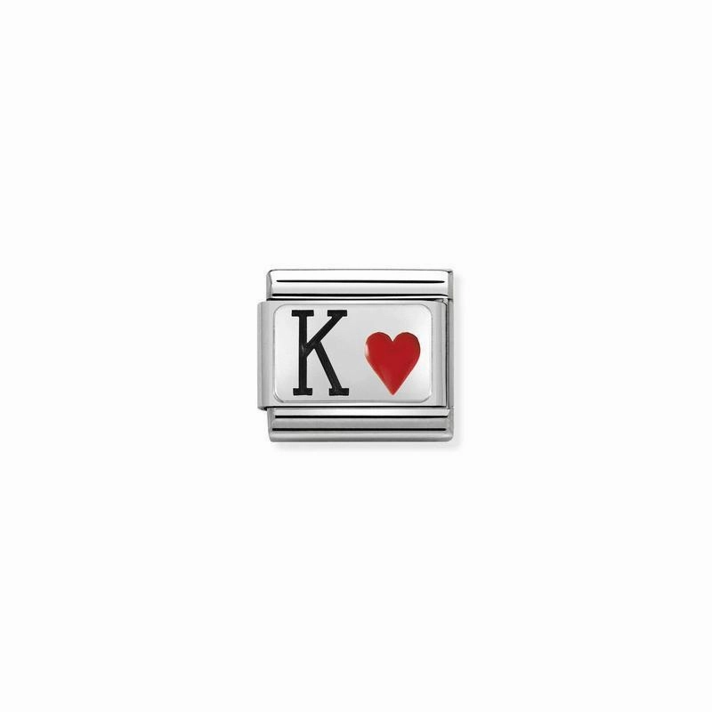 Nomination Composable Link King Of Hearts, Silver & Enamel