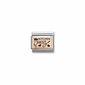 Nomination Composable Link Kitchen Queen, 9K Rose Gold & Enamel