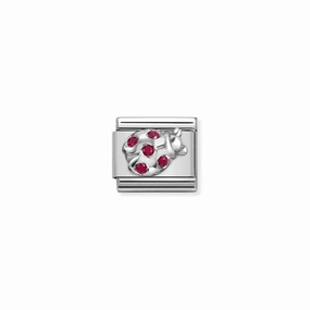 Nomination Composable Link Ladybird, Cubic Zirconia, Silver
