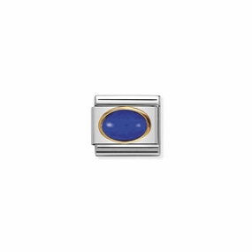 Nomination Composable Link Lapis Lazuli Stone, 18K Gold