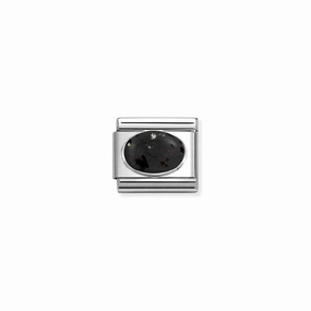 Nomination Composable Link Lava Stone, Silver