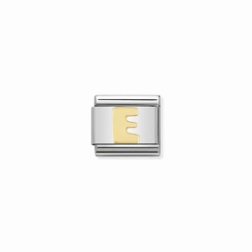 Nomination Composable Link Letter E, 18K Gold