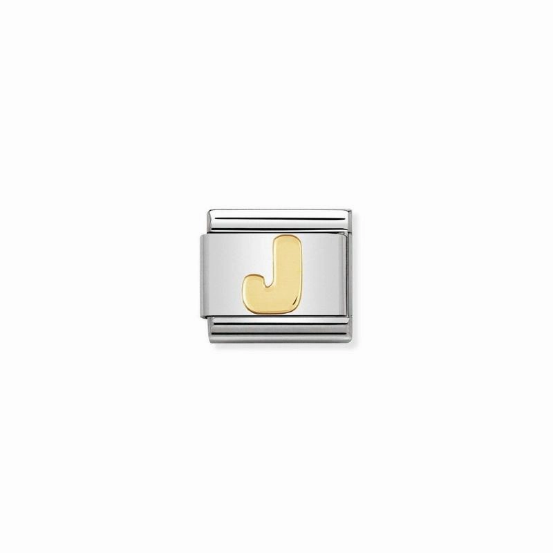 Nomination Composable Link Letter J, 18K Gold