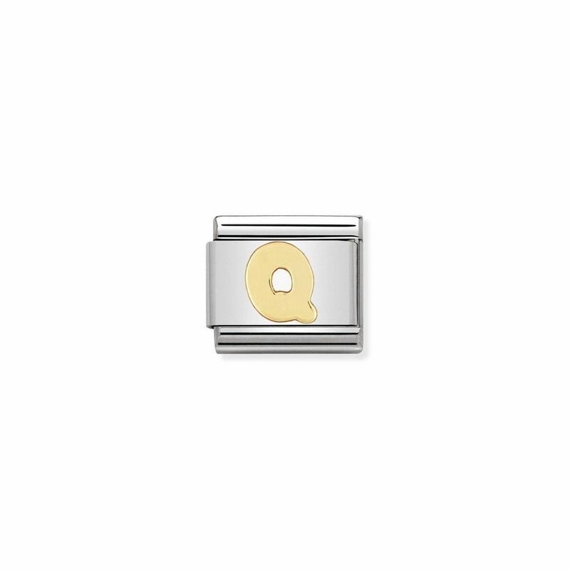 Nomination Composable Link Letter Q, 18K Gold