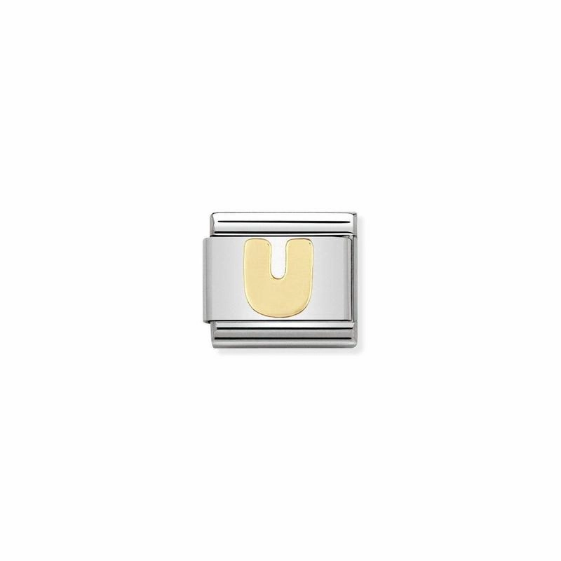 Nomination Composable Link Letter U, 18K Gold