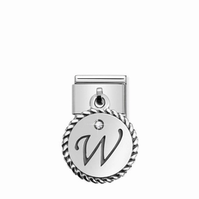 Nomination Composable Link Letter W Hanging Charm, Silver & Enamel