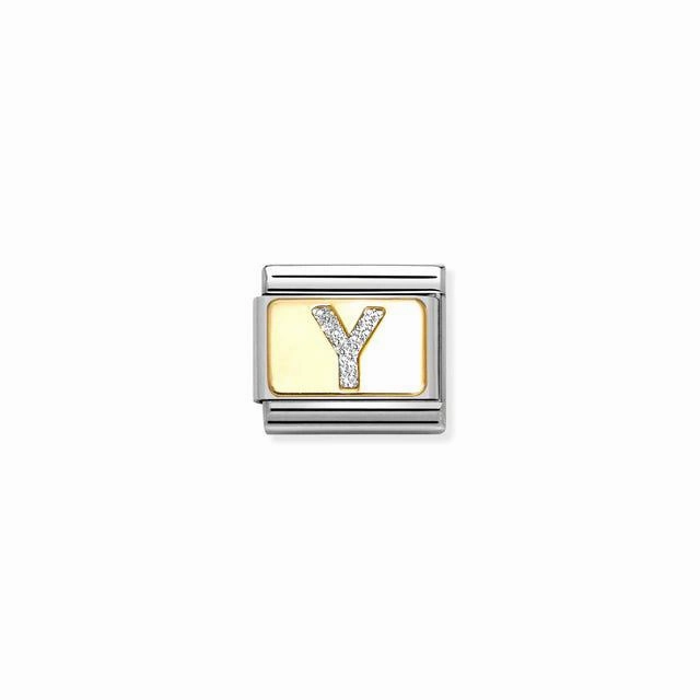 Nomination Composable Link Letter Y, 18K Gold & Glitter Enamel