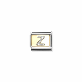 Nomination Composable Link Letter Z, 18K Gold & Glitter Enamel