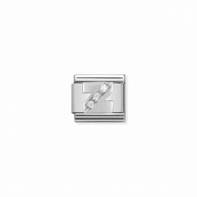 Nomination Composable Link Letter Z, Cubic Zirconia, Silver