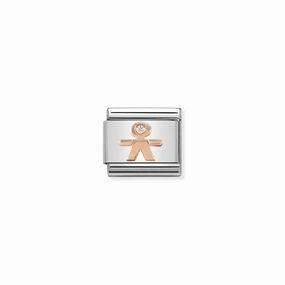 Nomination Composable Link Little Boy, Cubic Zirconia, 9K Rose Gold