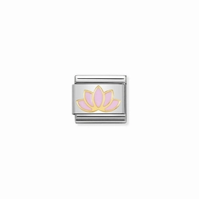 Nomination Composable Link Lotus Flower, 18K Gold & Enamel