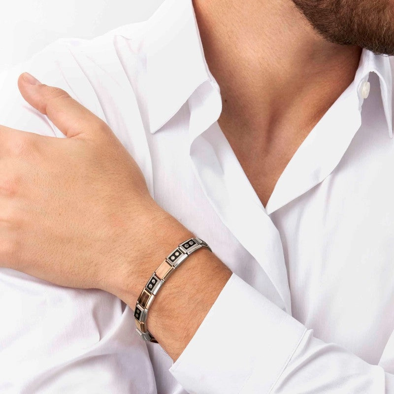 Nomination Composable Link Love Promises Knot, 9K Rose Gold & Enamel