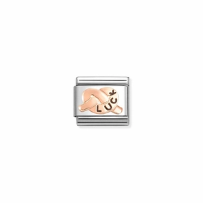 Nomination Composable Link Luck Promises Knot, 9K Rose Gold & Enamel