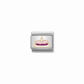 Nomination Composable Link Madame Et Monsieur Cake, 18K Gold & Enamel