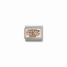 Nomination Composable Link Made with Love Cake, 9K Rose Gold