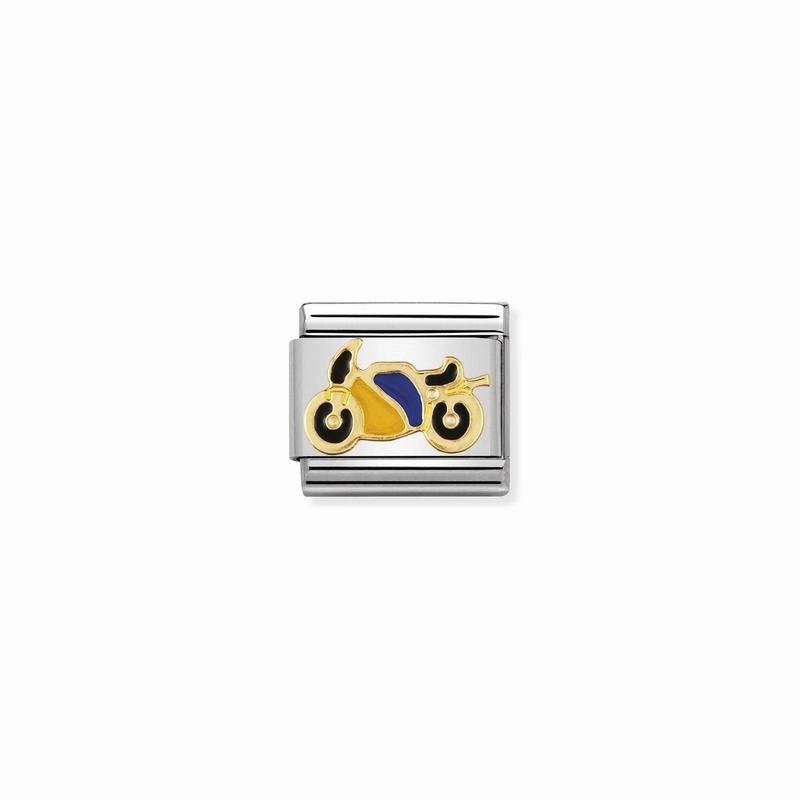 Nomination Composable Link Motorbike, 18K Gold & Enamel