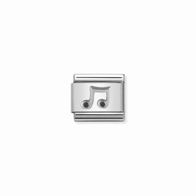 Nomination Composable Link Music Note, Cubic Zirconia, Silver