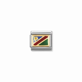 Nomination Composable Link Namibia Flag, 18K Gold & Enamel