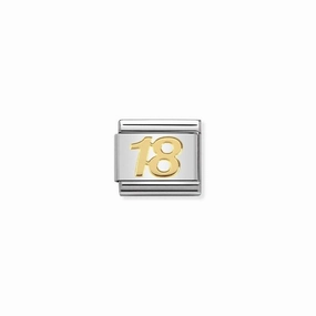 Nomination Composable Link Number 18, 18K Gold