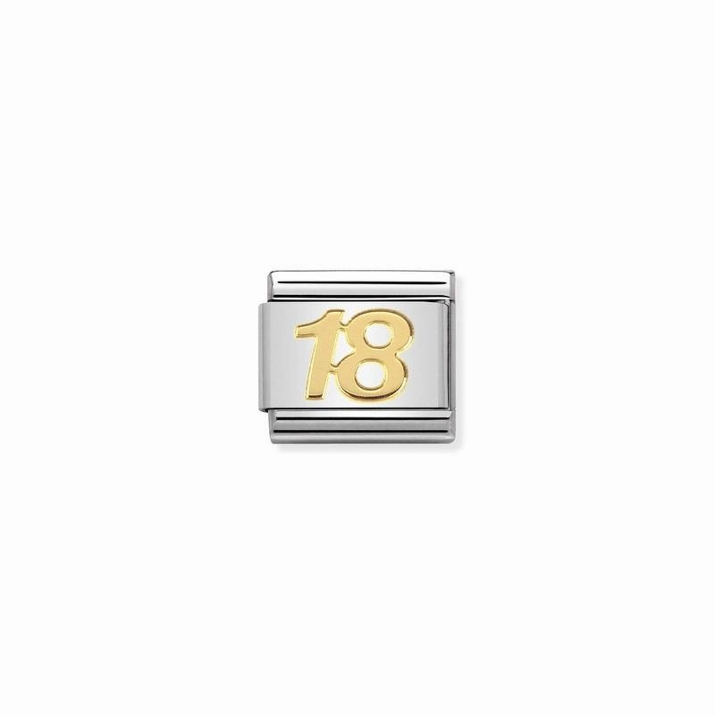 Nomination Composable Link Number 18, 18K Gold
