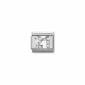 Nomination Composable Link Number 21, Cubic Zirconia, Silver