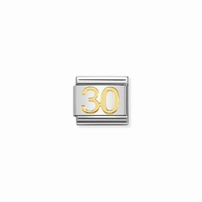 Nomination Composable Link Number 30, 18K Gold