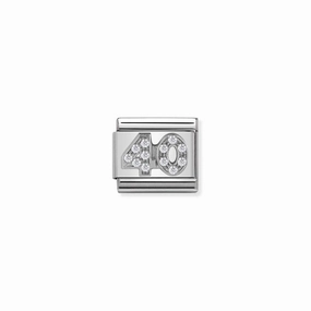 Nomination Composable Link Number 40, Cubic Zirconia, Silver