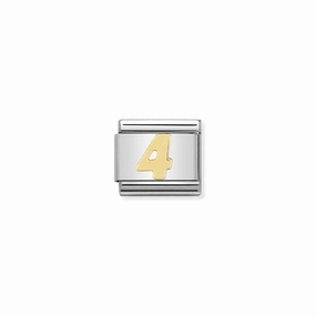 Nomination Composable Link Number 4, 18K Gold