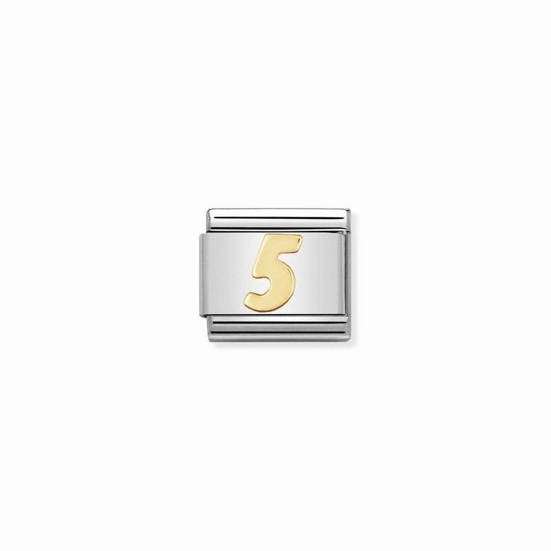Nomination Composable Link Number 5, 18K Gold