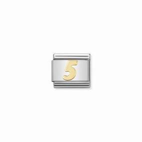 Nomination Composable Link Number 5, 18K Gold