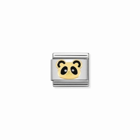 Nomination Composable Link Panda Bear Head, 18K Gold & Enamel