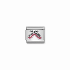 Nomination Composable Link Pink Ballet Shoes, Silver & Enamel