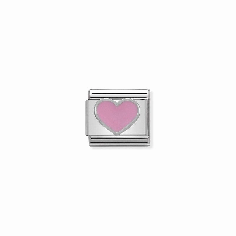Nomination Composable Link Pink Heart, Silver & Enamel