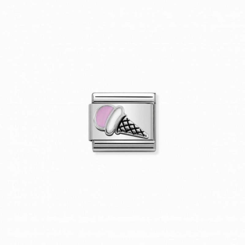 Nomination Composable Link Pink Ice Cream, Silver & Enamel