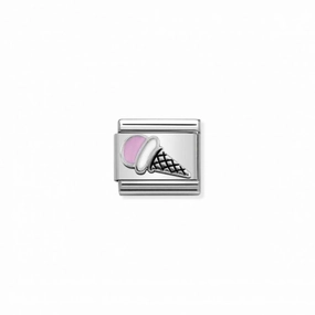 Nomination Composable Link Pink Ice Cream, Silver & Enamel