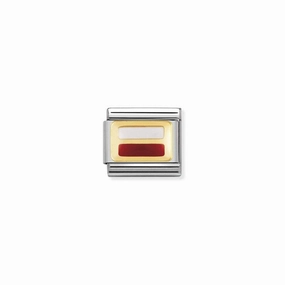 Nomination Composable Link Poland Flag, 18K Gold & Enamel