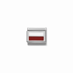Nomination Composable Link Poland Flag, Silver & Enamel
