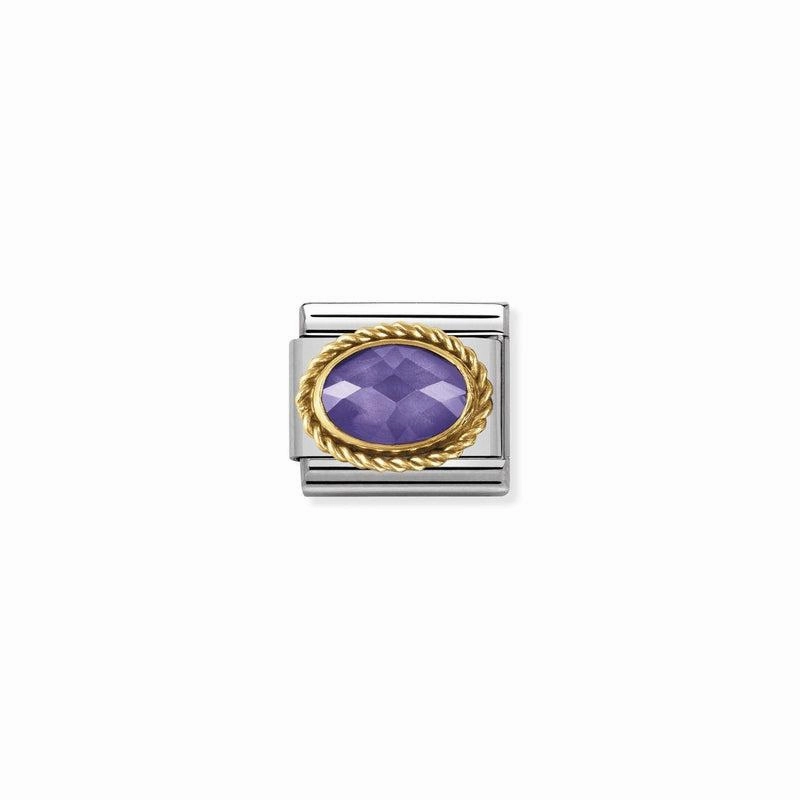 Nomination Composable Link Purple Rope, Faceted Cubic Zirconia, 18K Gold