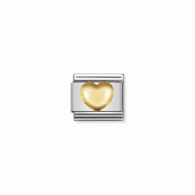 Nomination Composable Link Raised Heart, 18K Gold