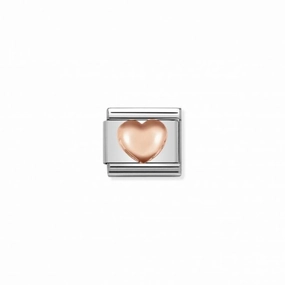 Nomination Composable Link Raised Heart, 9K Rose Gold