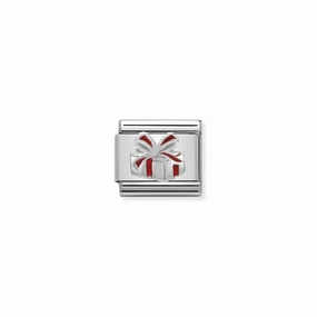 Nomination Composable Link Red Present, Silver & Enamel