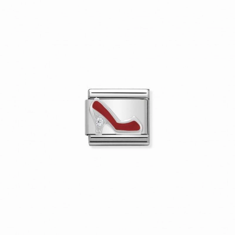 Nomination Composable Link Red Stiletto, Cubic Zirconia, Silver & Enamel