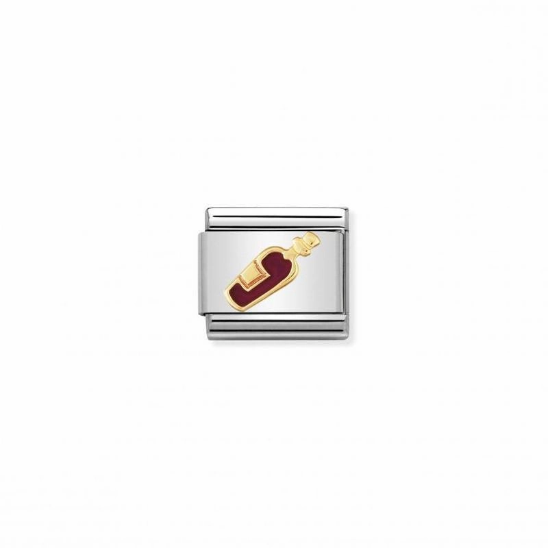 Nomination Composable Link Red Wine, 18K Gold & Enamel