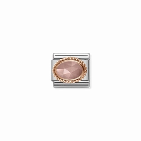 Nomination Composable Link Rope, Chalcedony Stone, 9K Rose Gold
