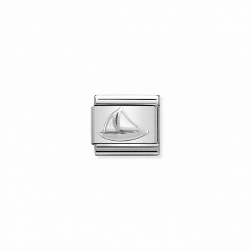 Nomination Composable Link Sail Boat, Silver & Enamel