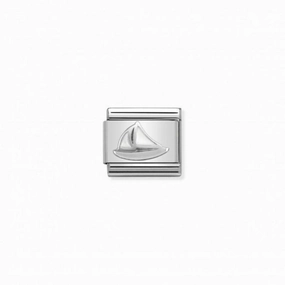 Nomination Composable Link Sail Boat, Silver & Enamel