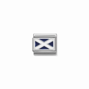 Nomination Composable Link Scotland Flag, Silver & Enamel